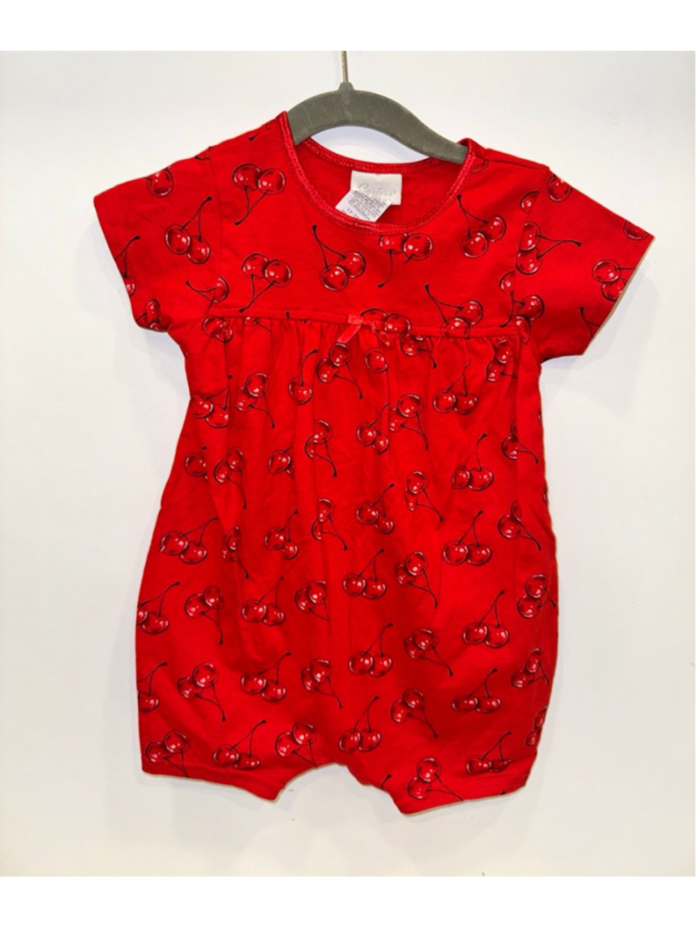 Carter's Baby Girls Red Cherry Romper One-Piece Short Sleeve Cotton 12-18M